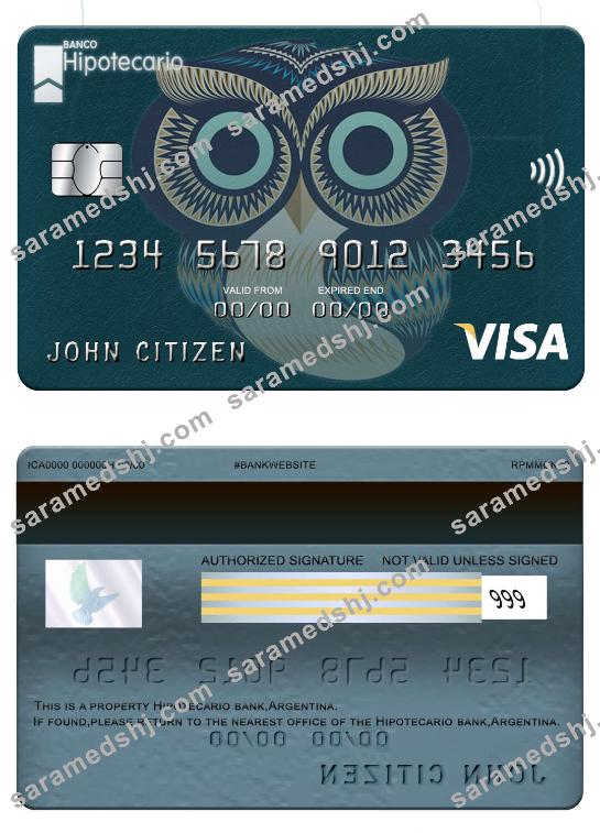 Argentina Hipotecario bank visa card